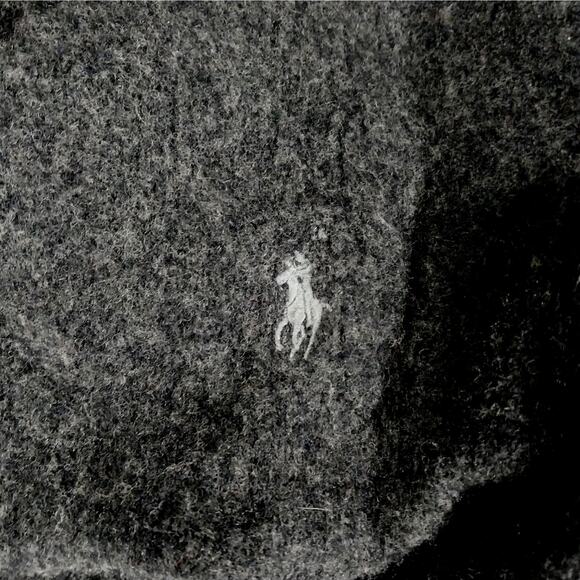 POLO BY RALPH LAUREN! CASHMERE & WOOL BLEND CHARCOAL GRAY LOGO SWEATER! SZ L - Picture 5 of 10